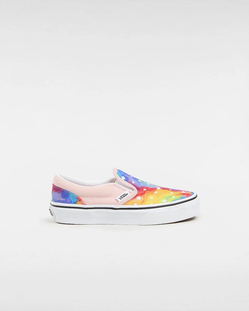 VANS Klassische Slip-On-Rainbow-Galaxy-Sneaker für Kinder – Rosa