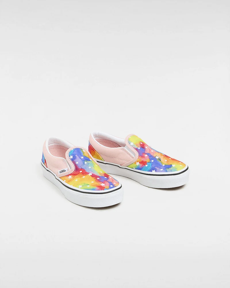 VANS Klassische Slip-On-Rainbow-Galaxy-Sneaker für Kinder – Rosa