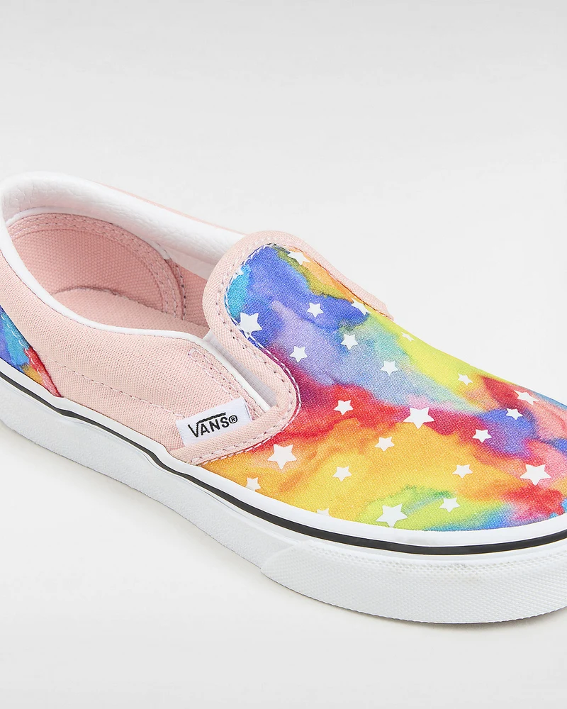 VANS Klassische Slip-On-Rainbow-Galaxy-Sneaker für Kinder – Rosa