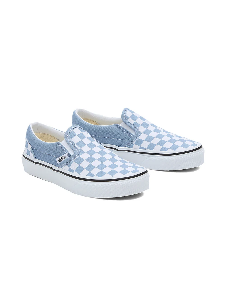 VANS Klassische Slip-On-Sneaker „Color Theory Checkerboard“ für Kinder – Staubblau