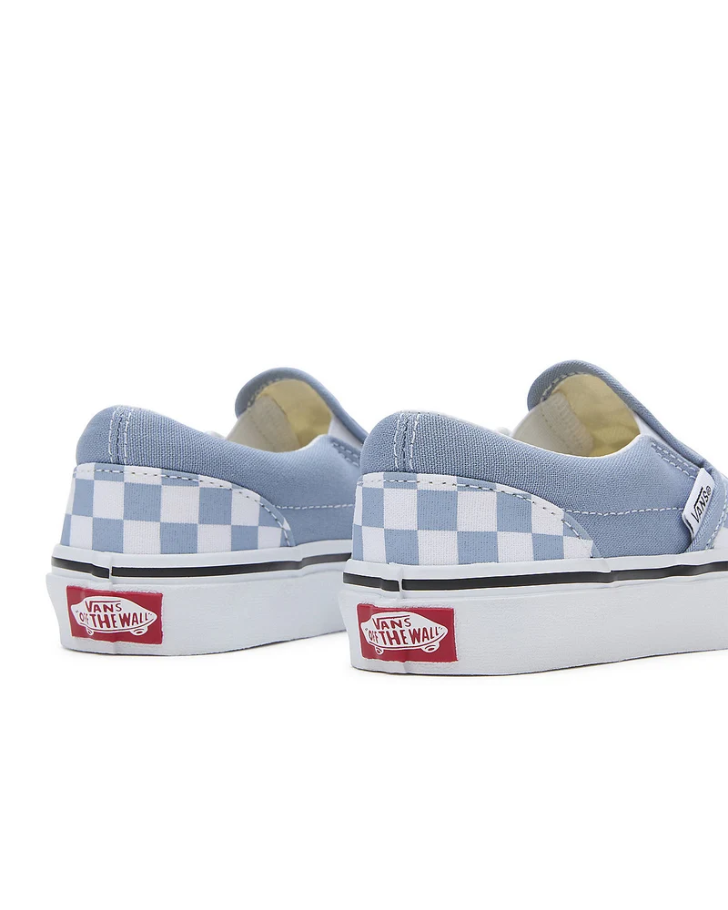 VANS Klassische Slip-On-Sneaker „Color Theory Checkerboard“ für Kinder – Staubblau