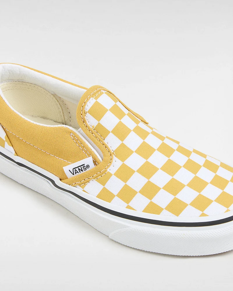 VANS Klassische Slip-On-Sneaker für Kinder „Color Theory Checkerboard“ – Golden Glow