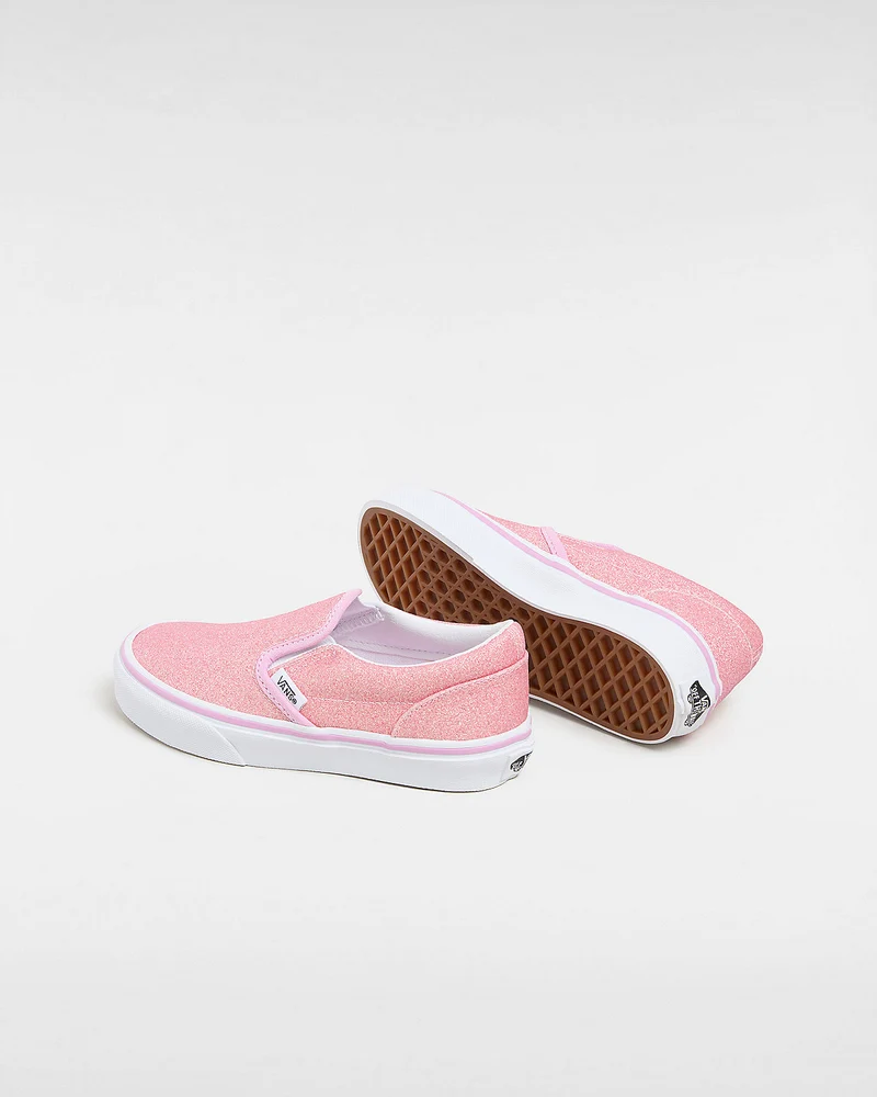 VANS Klassische Slip-On-Sneaker für Kinder – Glitzerrosa