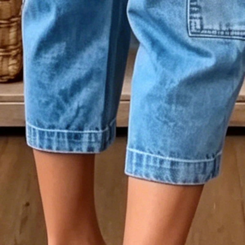 Efissa | Bequeme Denim-Cargohose mit weitem Schnitt