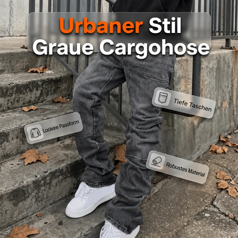 Elferro | Gestapelte Cargojeans im Streetwear-Look
