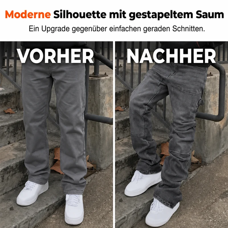 Elferro | Gestapelte Cargojeans im Streetwear-Look
