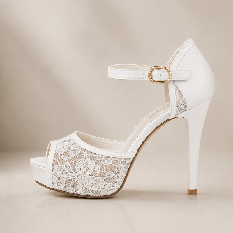Varese | Luxuriöse Peeptoe-Pumps mit Blumen-Spitze