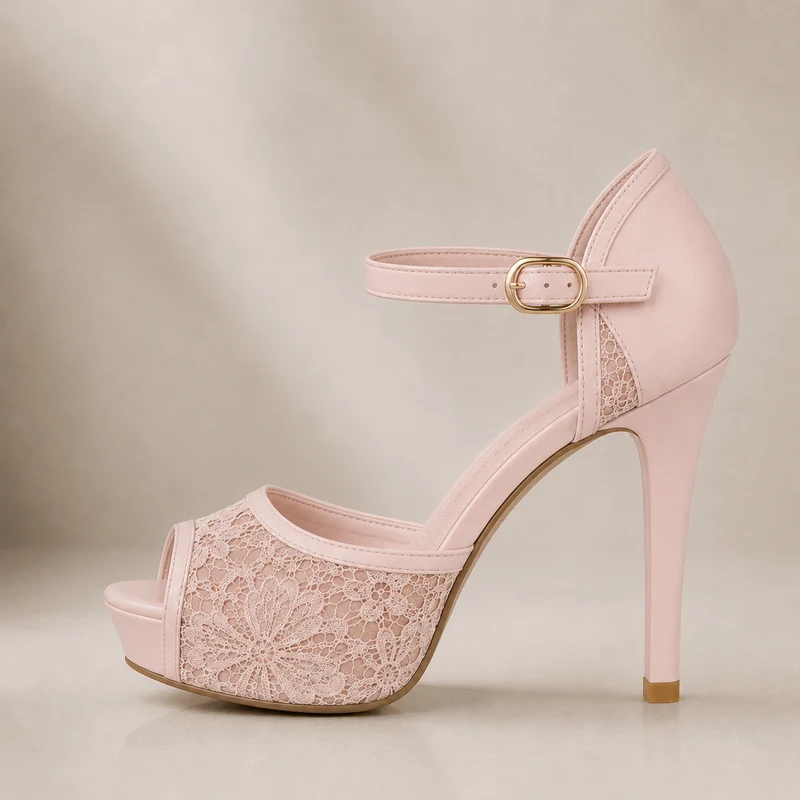 Varese | Luxuriöse Peeptoe-Pumps mit Blumen-Spitze