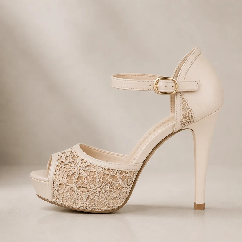 Varese | Luxuriöse Peeptoe-Pumps mit Blumen-Spitze