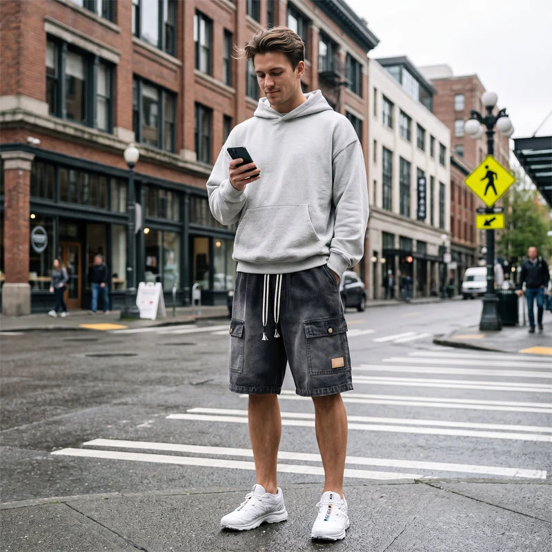 Patteo | Lässige Denim-Shorts mit großen Cargotaschen