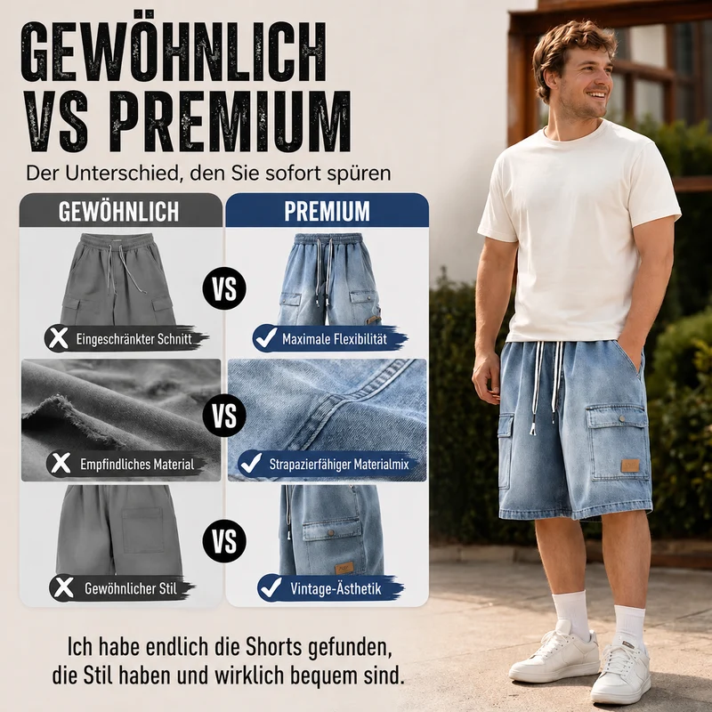 Patteo | Lässige Denim-Shorts mit großen Cargotaschen