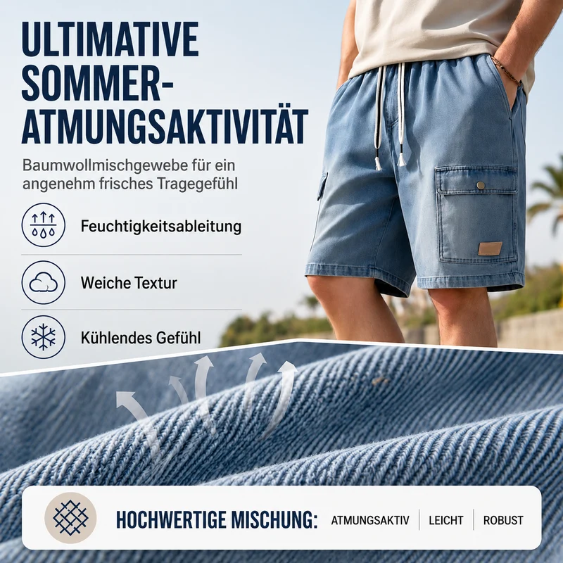 Patteo | Lässige Denim-Shorts mit großen Cargotaschen