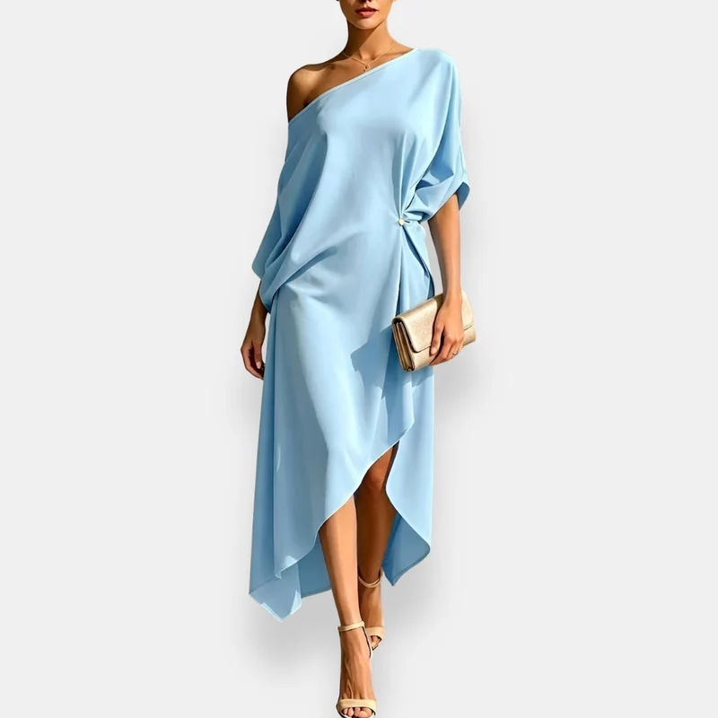 Orielle | Elegantes Abendkleid mit asymmetrischem Drapé
