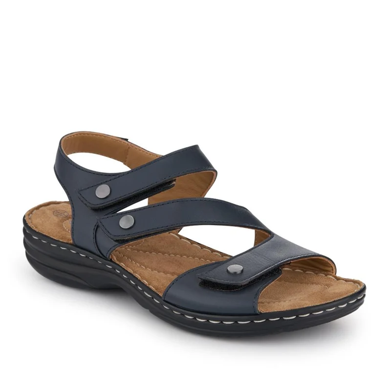 Touch-Fasten Cushioned Leather Sandals - KF41009 / 327 494