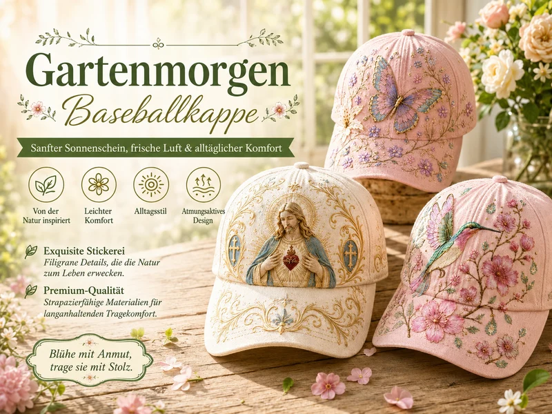 Lardenia | Bestickte Baseballcap mit Blumenmotiv