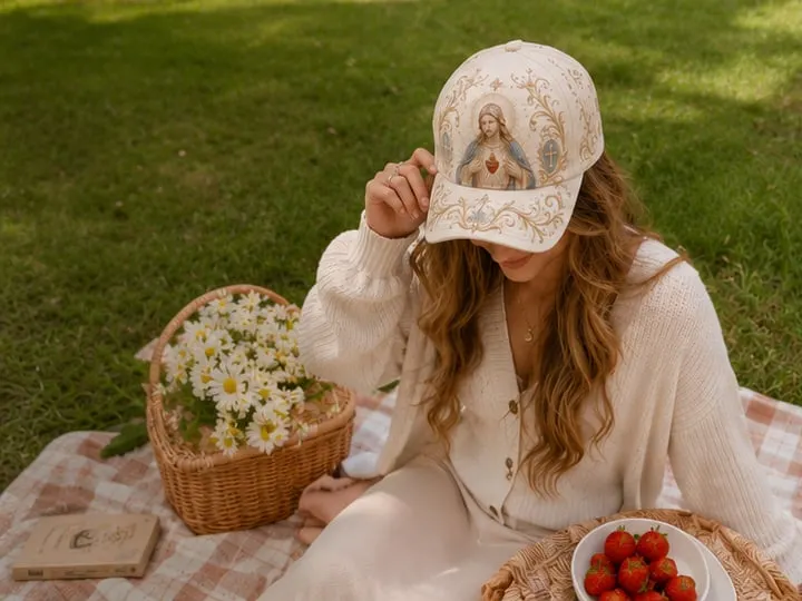Lardenia | Bestickte Baseballcap mit Blumenmotiv