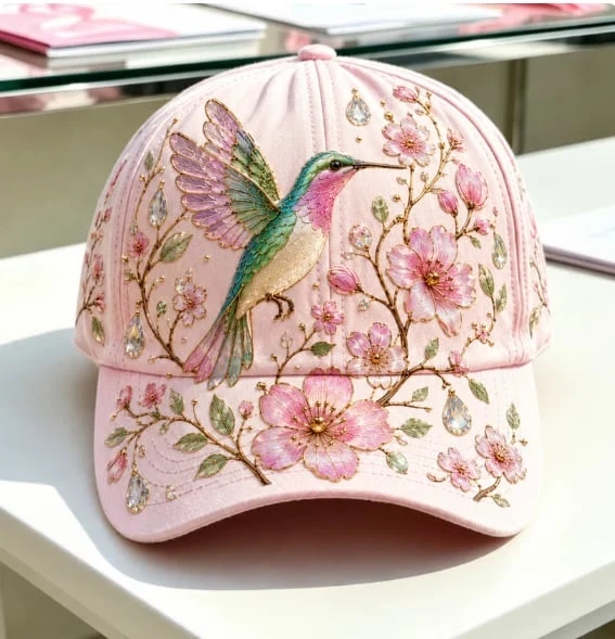 Lardenia | Bestickte Baseballcap mit Blumenmotiv