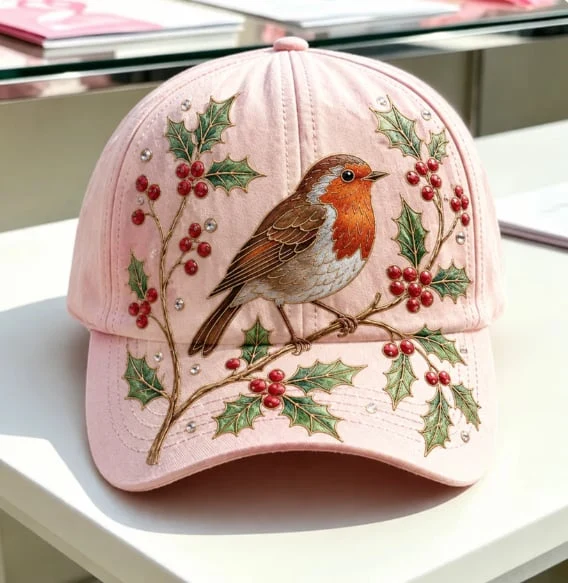 Lardenia | Bestickte Baseballcap mit Blumenmotiv