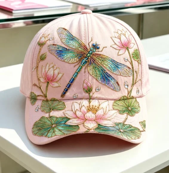 Lardenia | Bestickte Baseballcap mit Blumenmotiv