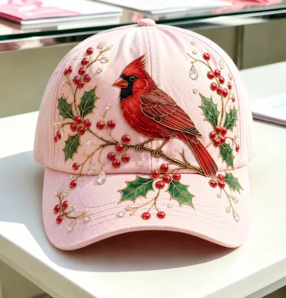 Lardenia | Bestickte Baseballcap mit Blumenmotiv