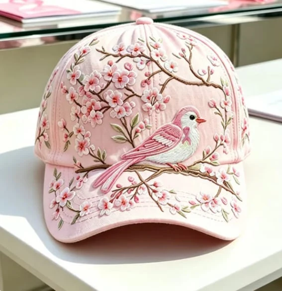 Lardenia | Bestickte Baseballcap mit Blumenmotiv