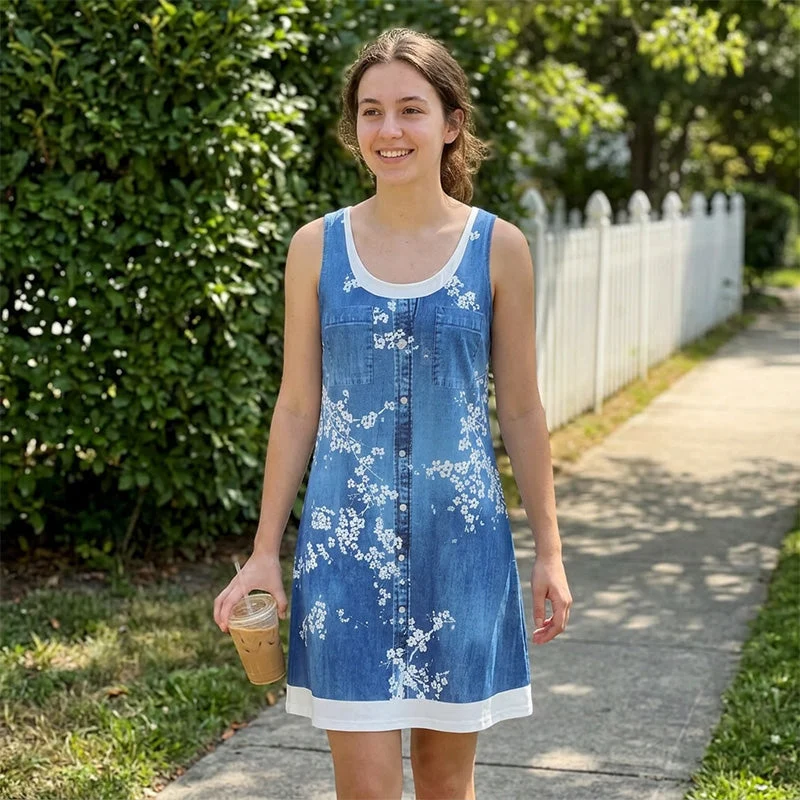 Paginna | Kleid in Denim-Optik mit Lagenlook