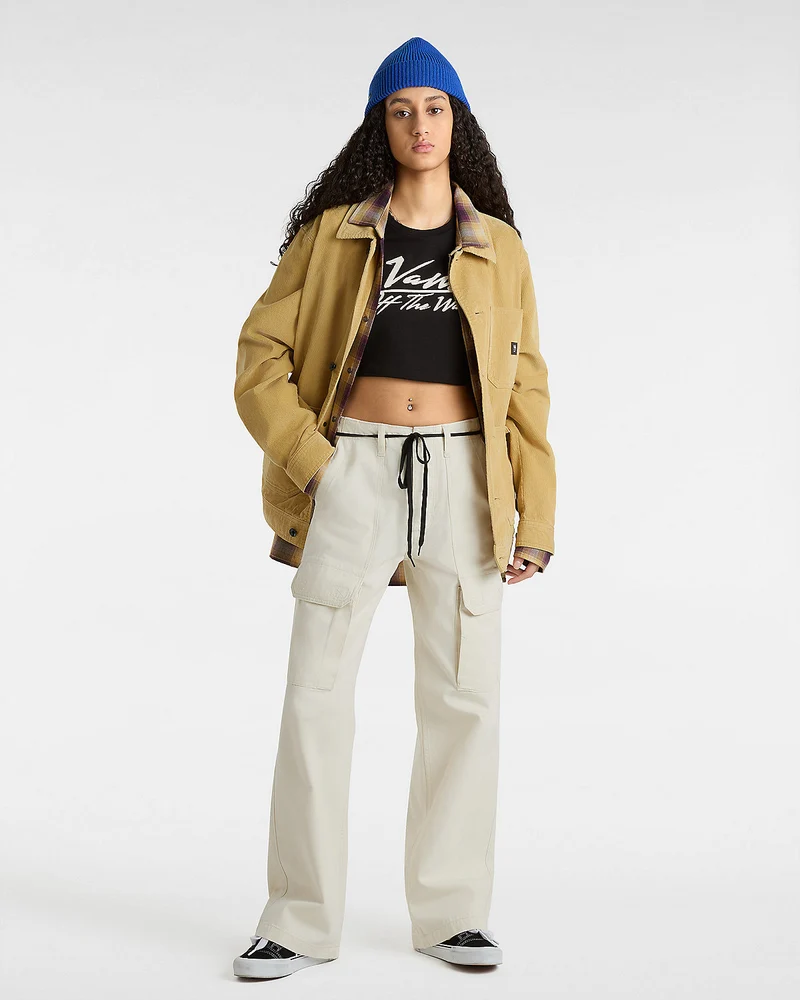 VANS Damen Arroyo Cargohose mit weitem Bein – Turteltaube
