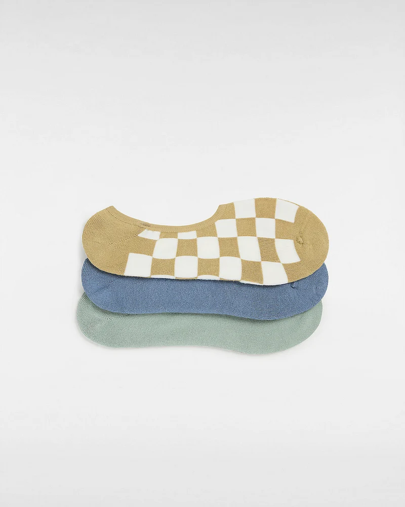VANS Klassische No-Show-Socken für Herren (3 Paar) – Antilope / Blau / Grün