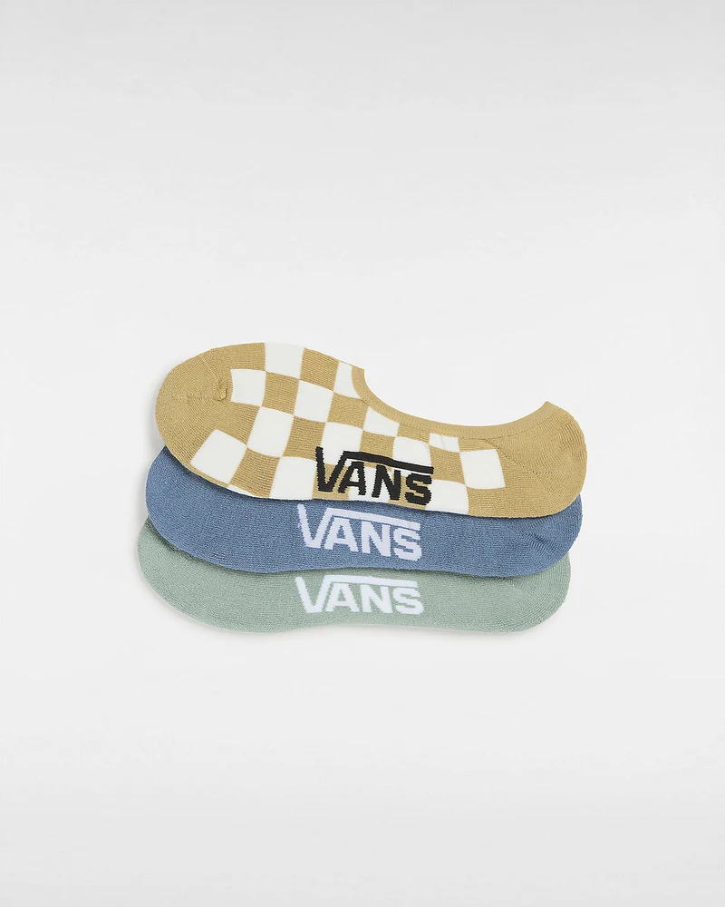 VANS Klassische No-Show-Socken für Herren (3 Paar) – Antilope / Blau / Grün