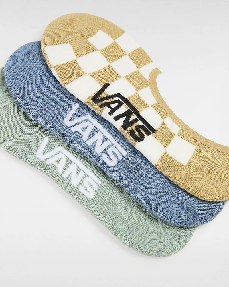 VANS Klassische No-Show-Socken für Herren (3 Paar) – Antilope / Blau / Grün