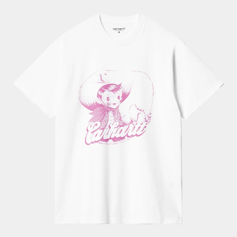 Carhartt WIP Herren Buddy Kurzarm Bio-T-Shirt - Weiß / Rosa