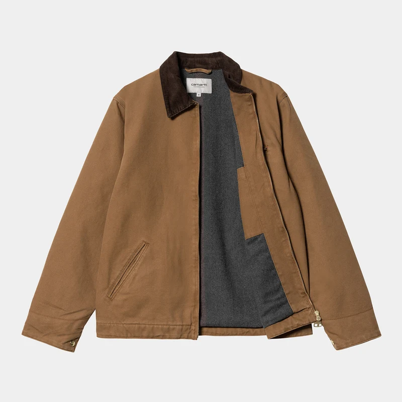 Carhartt WIP Detroit Heavy Stone Wash Jacke für Herren - Hamilton Braun / Tabak