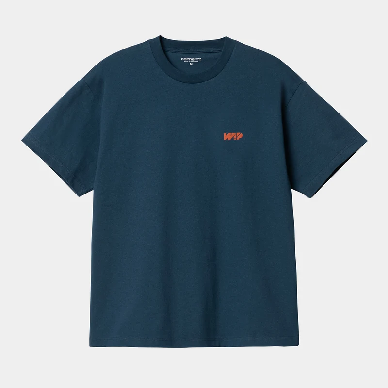 Carhartt WIP Herren Assemble Kurzarm-T-Shirt aus Bio-Baumwolle – Tintenfisch / Ziegelstein
