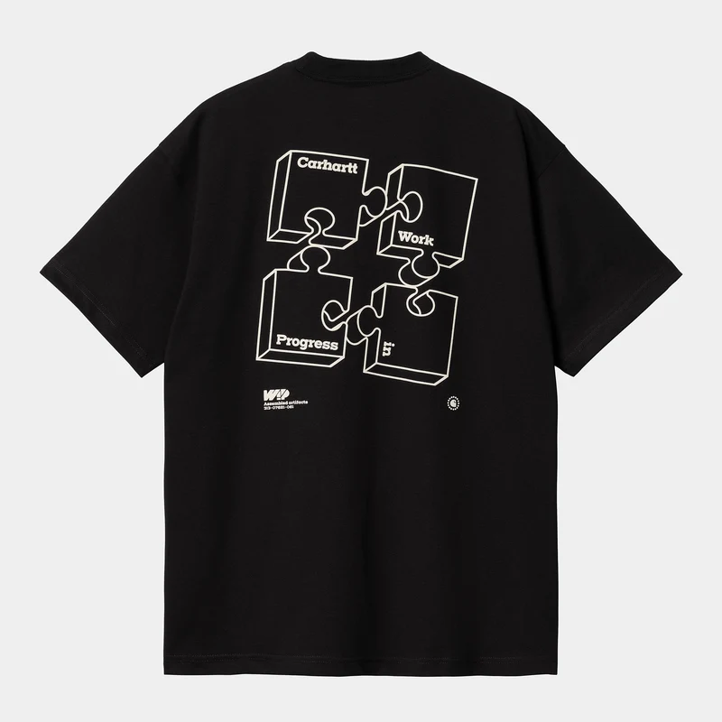 Carhartt WIP Herren Assemble Kurzarm Bio T-Shirt - Schwarz / Wachs
