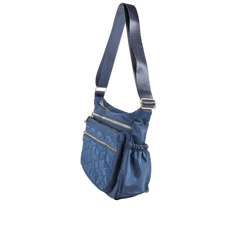 Quilted Multi Zip Crossbody Bag - WAHT43007 / 329 324 - Navy