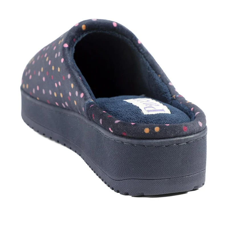 Cushioned Memory Foam Mule Slippers - QING43000 / 329 335 - Navy Multi