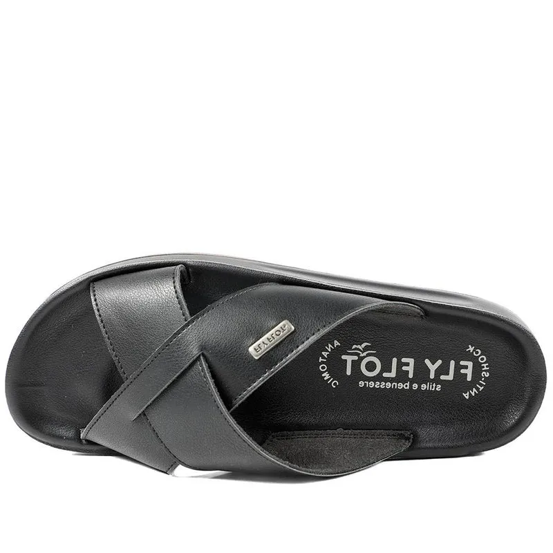 Fly Flot Strappy Slip On Sandals - FLY43025 / 328 665 - Black
