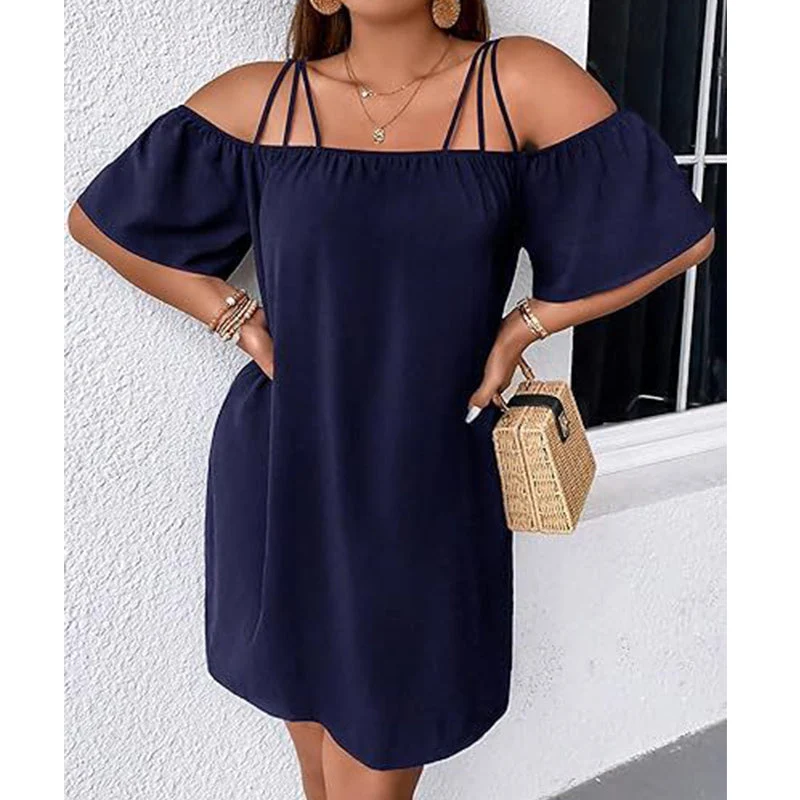 Leshy | Schulterfreies Sommerkleid mit Spaghettiträgern