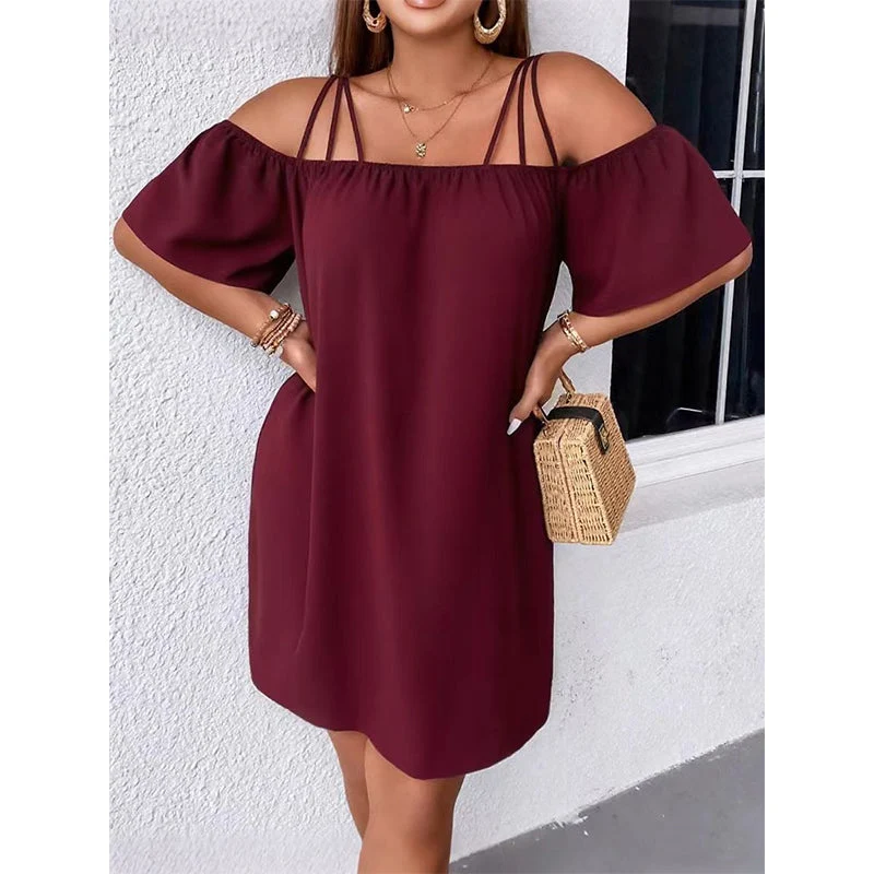Leshy | Schulterfreies Sommerkleid mit Spaghettiträgern