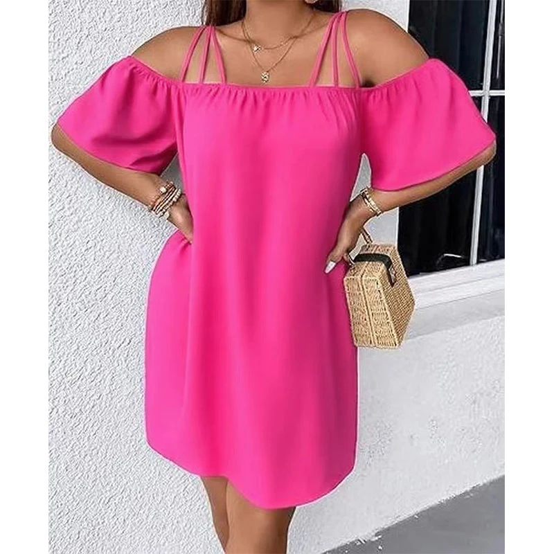 Leshy | Schulterfreies Sommerkleid mit Spaghettiträgern