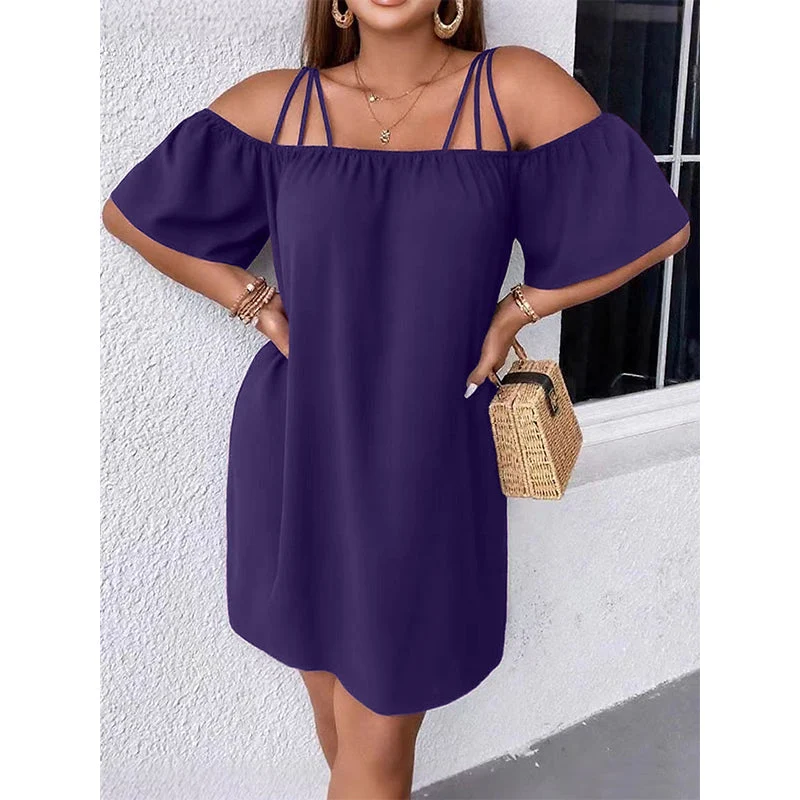 Leshy | Schulterfreies Sommerkleid mit Spaghettiträgern