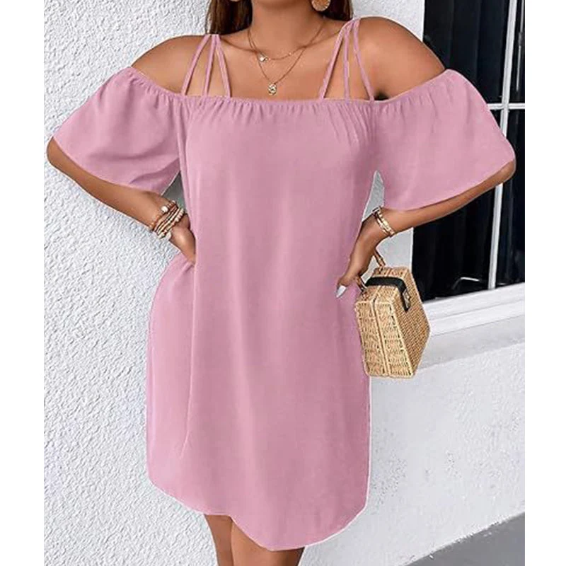 Leshy | Schulterfreies Sommerkleid mit Spaghettiträgern