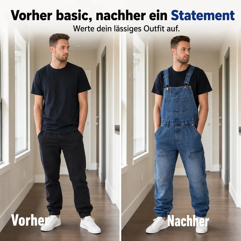 Thiago | Robuste Jeans-Latzhose mit verstellbaren Trägern