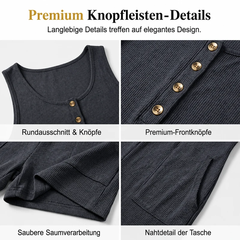 Giely | Weicher Lounge-Romper mit Seitentaschen