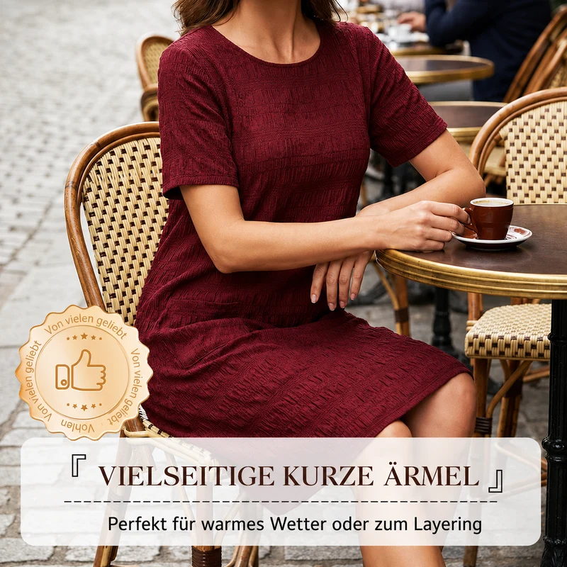 Tesalia | Knitterarmes Freizeitkleid mit Strukturmuster