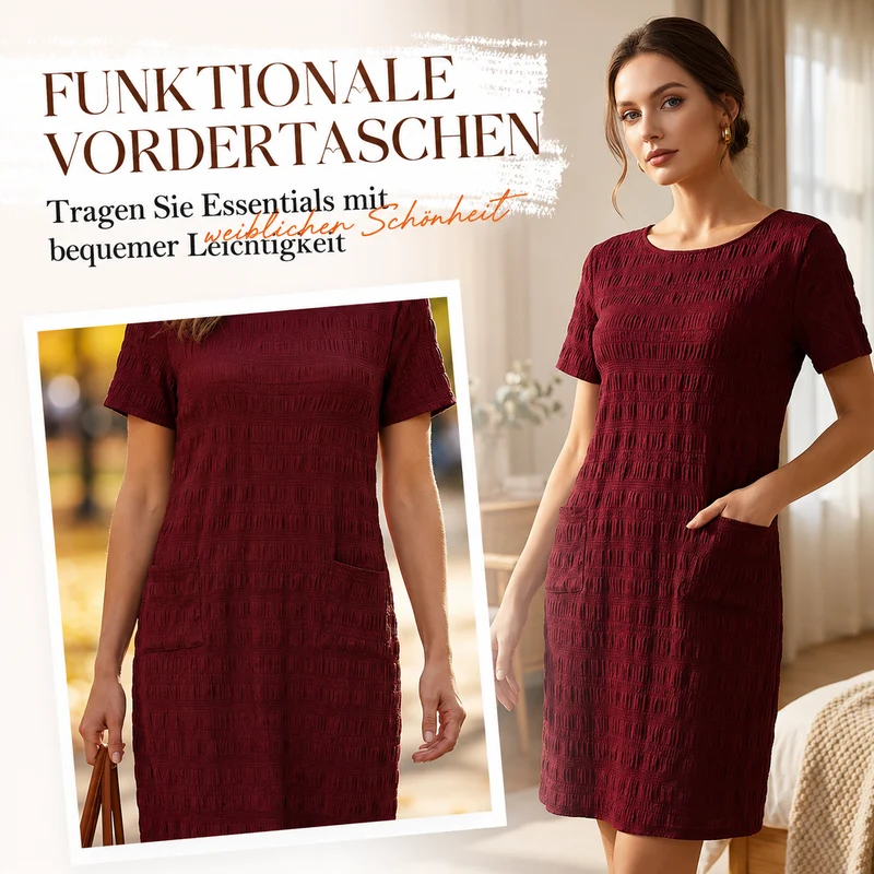 Tesalia | Knitterarmes Freizeitkleid mit Strukturmuster