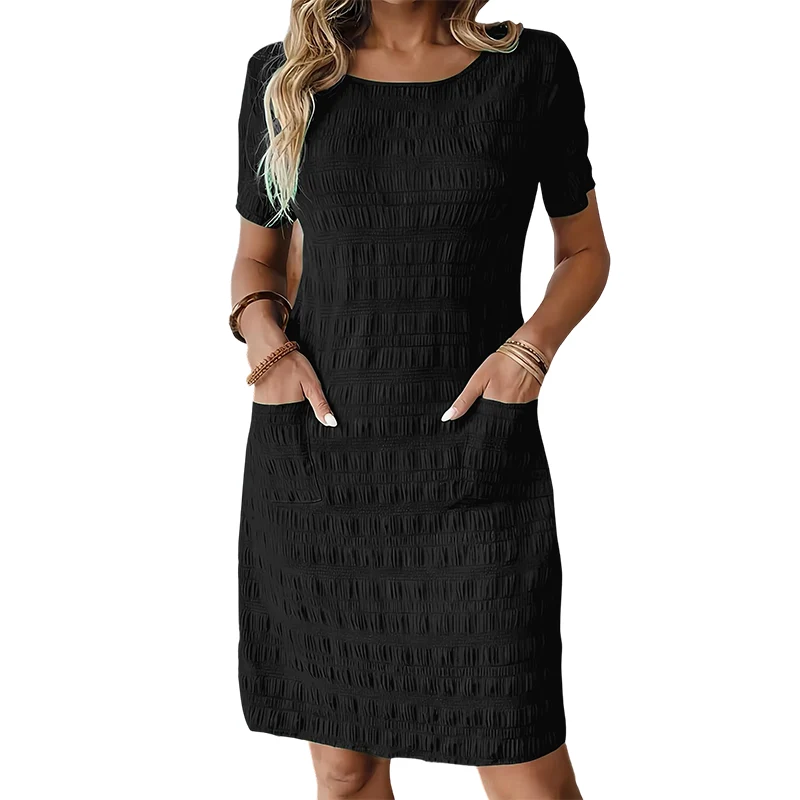 Tesalia | Knitterarmes Freizeitkleid mit Strukturmuster