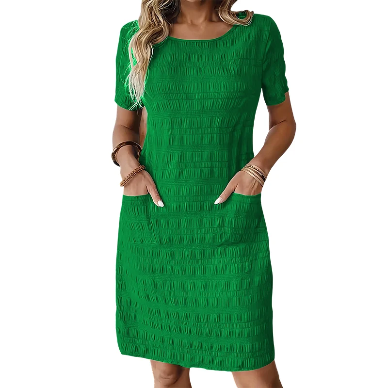 Tesalia | Knitterarmes Freizeitkleid mit Strukturmuster
