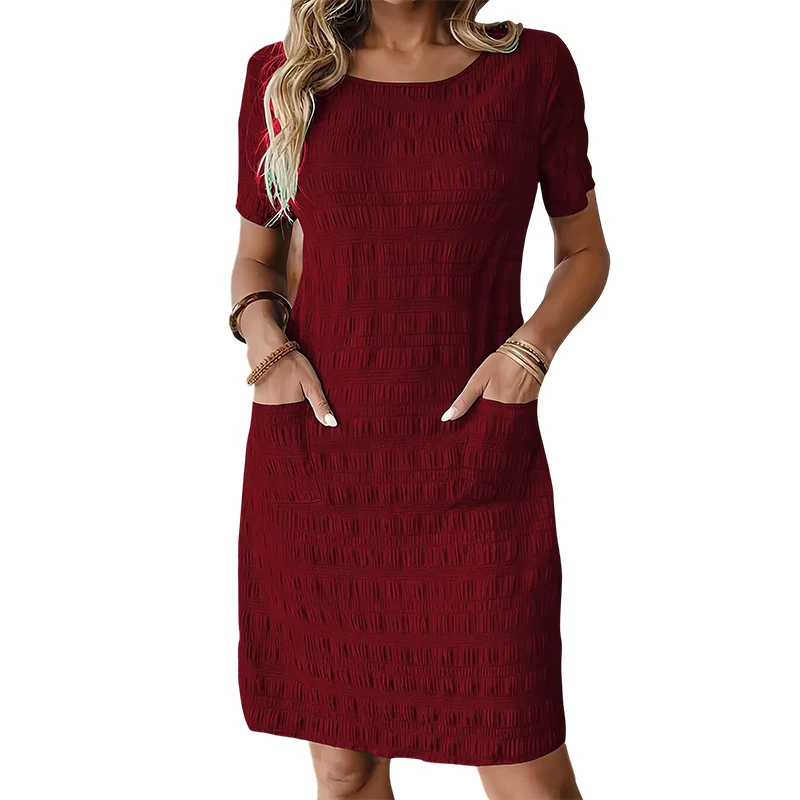 Tesalia | Knitterarmes Freizeitkleid mit Strukturmuster