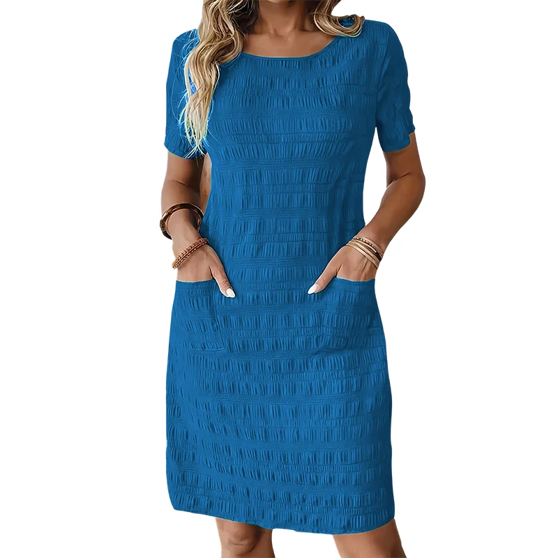 Tesalia | Knitterarmes Freizeitkleid mit Strukturmuster